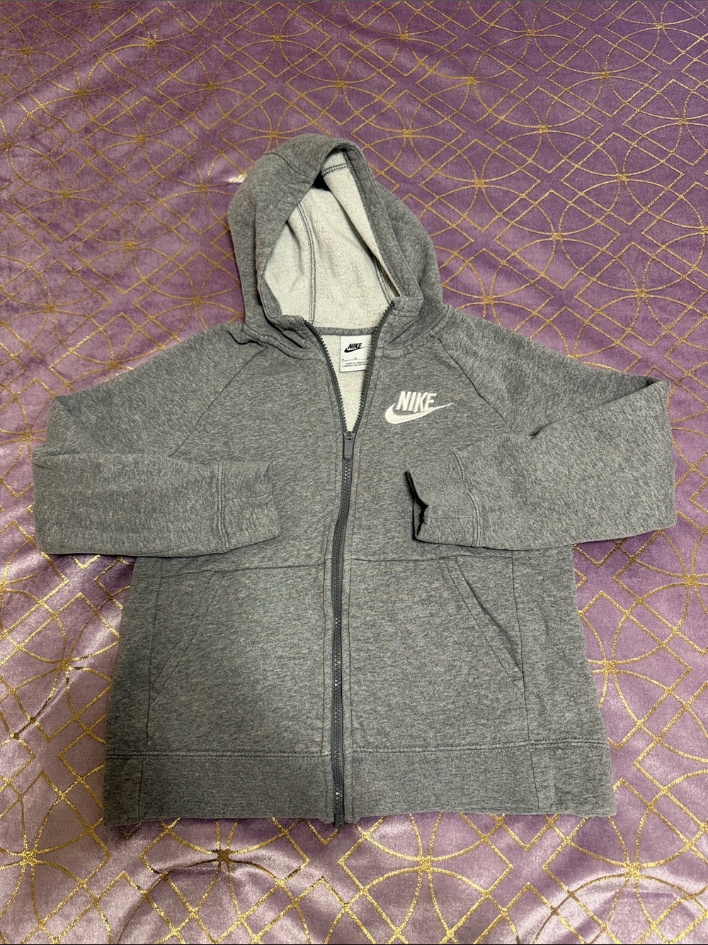 💥 KIDS Nike Gray Full-Zip Hooded Sweatshirt